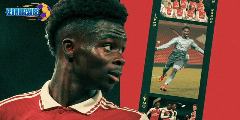 Saka có xuất phát điểm từ học viện Hale End trứ danh.